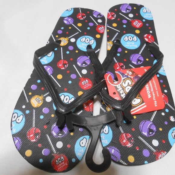 NEW Women's Flipflops Sandals Shoes size S 5/6 Tootsie Pops Design Blk Tops 👩 - Picture 9 of 9